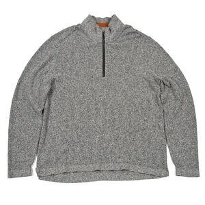 Carbon 2 Cobalt Sweater Mens XL Heather Gray 1/4 Zip Mock Neck Knit Pullover